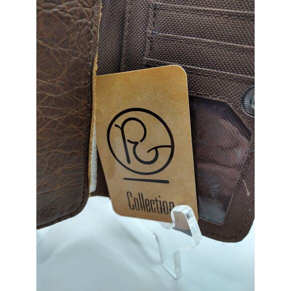 PG Collections Cross Rawhide Brown Leather Mobile Phone Case / Wallet / Wristlet - Picture 7 of 11